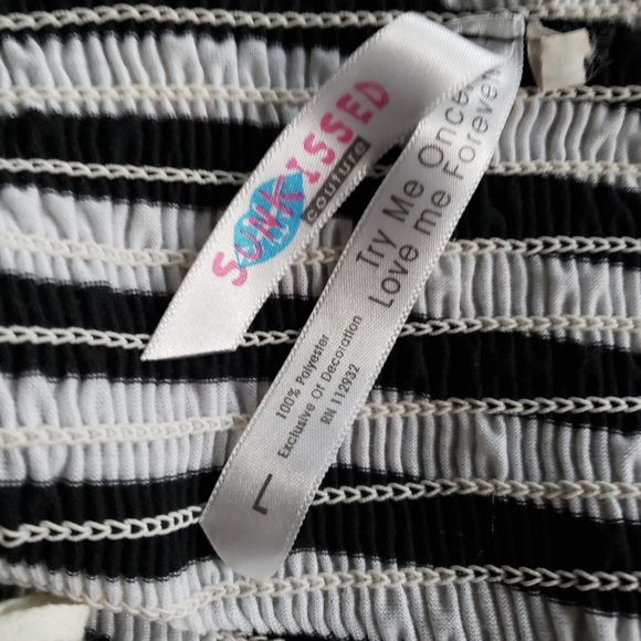 Black White Striped Halter Tube Dress - Picture 8 of 8